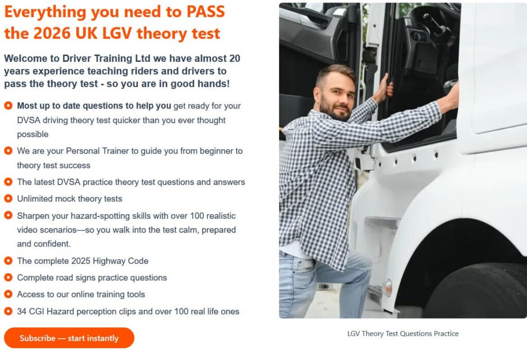 free lgv theory test practice questions